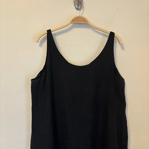 EILEEN FISHER Dress 100% Irish Linen Tank Sheath M Lagenlook Minimalist - Picture 2 of 8